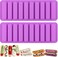 Bamutu Long Strips Silicone Mold Finger Shaped Cookie Molds 2 PCS10 Cavity Chocolate Rectangular Cereal Bar Molds Ice Cube Tray Jelly Cake Candy Baking Tools
