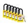 Brady Safety Lockout Padlock Sets  6 Pack  Yellow  Keyed Alike Safety Lockout Padlocks  1 Key Per Lock  SDPLYLW38PLKA6