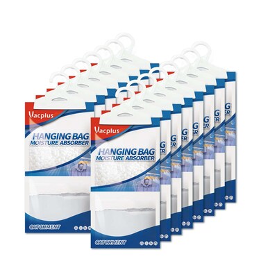 Vacplus Moisture Absorbers Packets Fragrance Free 15 Pack Humidity Packs Dessicant Packets Hanging Closet Dehumidifier Bags Odor Eliminator for Bathroom 98OZ