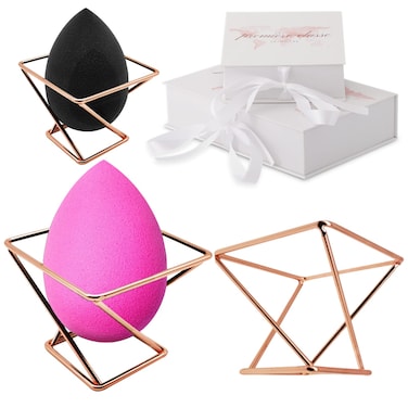 Premire Classe Skincare  Beauty Sponge Holder  Rose Gold Foundation Beauty Blender Holder  Makeup Brush Organizer Rack Case  Vanity Storage  Display Make Up Puff Sponge Drying Stand Pack of 2