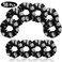 18 Pieces Volleyball Sport Hair Scrunchies Volleyball Sport Hair Ties Silk Satin Elastic Scrunchies Hair Bands Ponytail Holders for Players Teams Gifts Black