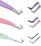 SIVOTE Lash Tweezers for Eyelash Extensions Set of 3  Volume Volume Boot Slim 90 Degree Tweezers with Fiber Tips in Pastel Colors Ideal for Mega Volume  Russian Lashes  Includes Leather Pouch