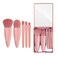 Easytaken Travel Makeup Brush Set COSHINE 5pcs Mini Complete Function Cosmetic Brushes Kit 5pcs with mirror
