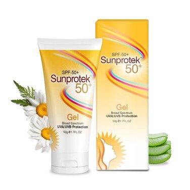 Sunprotek Sunscreen Gel 50 Spf UVAUVB Extended Broad Spectrum Protection 176 oz Ideal for acne prone skin  Water based gel Unique WOW encapsulation technology