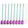 Silverora 8piece Stainless Steel Reusable Spoon Straws 2 in 1 Cocktail Milkshake Drinking Stirring Straw Spoons with 2 Pieces Long Cleaning Brush Rainbow