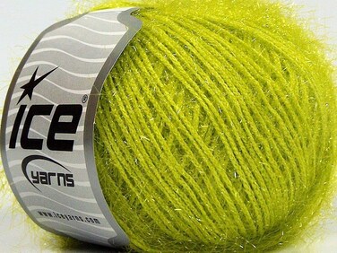 Sparkle Soft  Ice Yarns Metallic Lurex Nylon Short Eyelash Yarn 50gr 176ounces 140m 153 Yards Pistachio Green