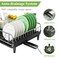 SNTD Dish Drying Rack  Expandable Dish Rack for Kitchen Counter Large Dish Drainer with Pan Holder Dish Strainer with Drainboard Cup Holder and Utensil Holder Black