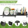 SNTD Dish Drying Rack  Expandable Dish Rack for Kitchen Counter Large Dish Drainer with Pan Holder Dish Strainer with Drainboard Cup Holder and Utensil Holder Black
