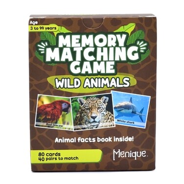 Menique Wild Animals Memory Matching Game