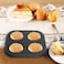 4 Cup Muffin Pan Mold  NonStick Cupcake Baking TrayTin  Carbon Steel Cake Mould For home cafe bar and restaurant Black