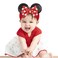 JIAHANG Baby Girl Mouse Ears Headwrap with Sequin Polka Dot Bow Velvet Turban Hairband Hair Bow Headband for Toddler Kids Party Supplies