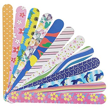 P2P Nails Colorful Nail File Strips  Double Sided Filers for Shaping and Smoothing Toenails and Fingernails  Manicure and Pedicure Nail Buffers  12 Pack