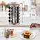 WAYDA Rotating Spice Rack Organizer 20 Jars Revolving Seasoning Organizer for Cabinet Stainless Steel Spice Tower for Kitchen Countertop with Reuseable Labels and Funnel