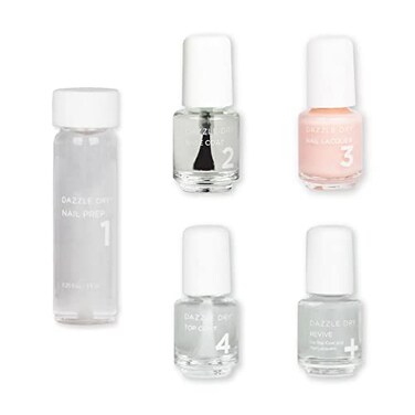 Dazzle Dry Mini Kit 4 Step System  Livin La Vida Yoga a soft and pale creamy pink with a hint of diamond dusted shimmer Semisheer cream 5 Piece Kit  5 Manicures