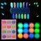 MEILINDS Glow in The Dark Powder 24 Jars Luminous Pigment Powder Night Fluorescence Glitter 12 Colors Luminous Epoxy Resin Acrylic Pigment Dust for Nail Art Makeup Painting DIY Crafts