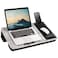 LAPGEAR Extra Large Adjustable Lap Desk with Gel Wrist Rest Mouse Pad Phone Holder Device Ledge and Booster Cushion  White Marble  Fits up to 173 Inch Laptops  Style No 88101