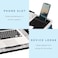 LAPGEAR Extra Large Adjustable Lap Desk with Gel Wrist Rest Mouse Pad Phone Holder Device Ledge and Booster Cushion  White Marble  Fits up to 173 Inch Laptops  Style No 88101