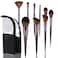 Makeup Brush Set 9Pcs Premium Synthetic Foundation Brush Eyeshadow Loose Powder Concealer Brushes for Liquid Girls Make up Brushes Kit with Black Transparent Leather Bag Case Cover for Travel