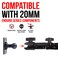 Tackform Two Pack  Aluminum AMPS Pattern Drill Base Mount with Aluminum 20mm Ball Mount and Install Kit