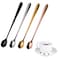 4 Pieces Coffee Spoons Teaspoons Stainless Steel Espresso Spoons Long Handle Soup Spoons Ice Cream Dessert Cake