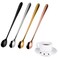 4 Pieces Coffee Spoons Teaspoons Stainless Steel Espresso Spoons Long Handle Soup Spoons Ice Cream Dessert Cake