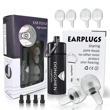 Concert Ear Plugs DONGSHEN 28dB Reusable High Fidelity Musicians Ear Plugs 3 Different Sizes of Noise Cancelling Silicone Earplugs Used for Concerts Rave Music Festival Work Motorcycle Riding
