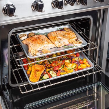 Viking Culinary Aluminized Nonstick Baking Sheet Set 15 Inch  18 Inch Dishwasher Safe