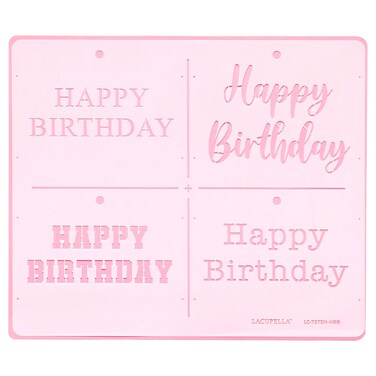 Lacupella Wish Greeting Baking Stencil with Script Serif Collegiate Typewriter Fonts for Cake Large Cookie Party Events Celebration Drawing Journal Happy Birthday