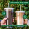 Reusable Iced Coffee Cup 16 OzGrande Leak Proof and Double Wall Insulated Iced Coffee Tumbler Come with Reusable Plastic and Metal Straws and Straw Cleaner
