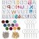LotFancy Alphabet Molds for Resin Casting 73pcs Keychain Epoxy Molds and Tools Set Backwards Letter Number Silicone Mold DIY Craft Pendant Making with Glitter Sequins Screw Eye Pins Key Rings