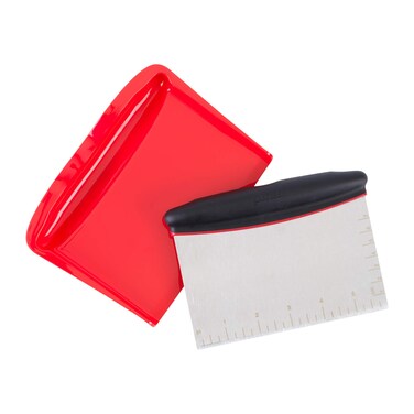 Good Cook Touch 6 Inch Wide Bench Scrape with Scoop Red and Black