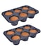 Monfish 2pcs Jumbo Deep Muffin Pan  6Cavity Baking Tray 35x3 Inch Cups  Carbon Steel  Black Granite Stone Finish  Extra Large Cupcake Tins for Baking 2 deep muffin