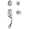 Kwikset Montara Front Door Lock Handle and Deadbolt Set Entry Handleset Exterior with Interior Door Knob Satin Nickel Pick Resistant SmartKey Rekey Deadbolt Security