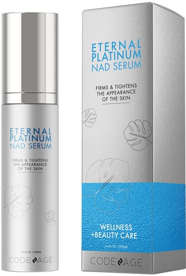 Eternal Platinum NAD Serum Resveratrol Niacinamide Collagen Vitamin C  E Aloe Vera English Lavender Nicotinamide Aging NAD Booster Skin Care Face Moisturizing Wrinkles Firming 34 FL Oz