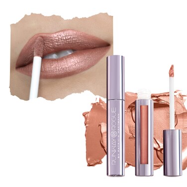 Runway Rogue Silk Glam Liquid Lipstick Long Wear Frosted Pale GoldenNude Lipstick Couture