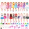 Miunana 30 pcs Doll Clothes and Accessories 10 pcs Party Dress 10 Shoes Necklace Comb Crown Bag Accessories for 115 inch Dolls