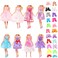 Miunana 30 pcs Doll Clothes and Accessories 10 pcs Party Dress 10 Shoes Necklace Comb Crown Bag Accessories for 115 inch Dolls