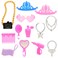 Miunana 30 pcs Doll Clothes and Accessories 10 pcs Party Dress 10 Shoes Necklace Comb Crown Bag Accessories for 115 inch Dolls