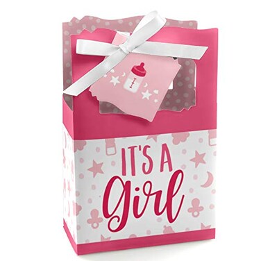 Its a Girl  Pink Baby Shower Favor Boxes  Set of 12