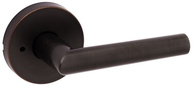 Kwikset 730MILRDT11P Milan Lever with Round Rose Privacy Door Lock with 6AL Latch and RCS Strike Venetian Bronze Finish