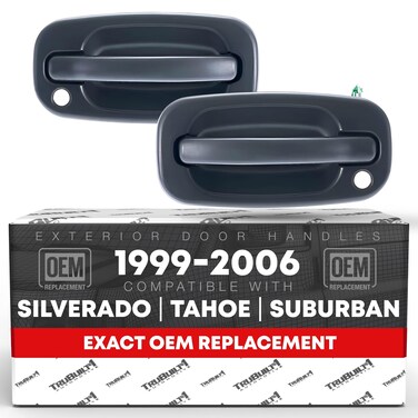 Exterior Door Handle Front Left  Right  Compatible with 19992006 Chevrolet Silverado 0206 Avalanche 0006 Suburban 0006 Tahoe 9906 GMC Sierra 0006 Yukon  Textured Black  OEM 15034985