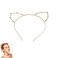 Jilukibo Rhinestone Cat Ears Headband Crystal Kitty Hair Band for Women Lovely Alloy Cat Ears Hair Hoop for Halloween Cosplay Costume Party Gold