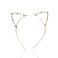 Jilukibo Rhinestone Cat Ears Headband Crystal Kitty Hair Band for Women Lovely Alloy Cat Ears Hair Hoop for Halloween Cosplay Costume Party Gold