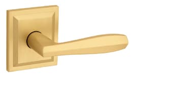 Baldwin Torrey Pines Interior Passage Door Reversible Lever for HallwayClosetRooms NonLocking Door Handle With Microban Protection in Satin Brass