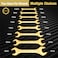 DURATECH SuperThin Open End Wrench Set Metric 8Piece 55mm to 27 mm Titanium Plating Slim Spanner Set with Rolling Pouch