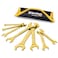 DURATECH SuperThin Open End Wrench Set Metric 8Piece 55mm to 27 mm Titanium Plating Slim Spanner Set with Rolling Pouch