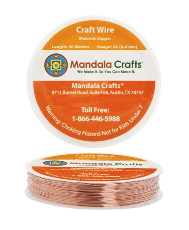 Mandala Crafts Copper Wire for Jewelry Making  Metal Craft Wire for Crafts  TarnishResistant Beading Jewelry Wire Coil Wire for Jewelry Wrapping Bare Copper 26 Gauge 55 Yards
