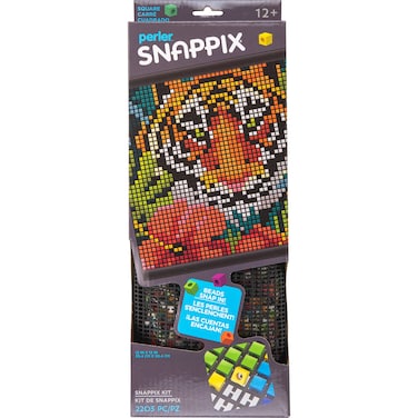 Perler Jungle Tiger Snappix NoIron Fuse Bead Craft Kit for Kids 12 x 12 2203 Piece