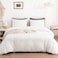 WARMDERN White Boho Duvet Cover Set King Size Striped Textured Duvet Cover Tufted Bedding Set 3 Pcs Ultra Soft Washed Microfiber Duvet Cover with Zipper Closure King White