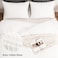 WARMDERN White Boho Duvet Cover Set King Size Striped Textured Duvet Cover Tufted Bedding Set 3 Pcs Ultra Soft Washed Microfiber Duvet Cover with Zipper Closure King White